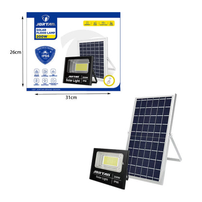 Jortan Ηλιακός Προβολέας Με Τηλεχειριστήριο LED 200W IP66- Solar Flood Lamp