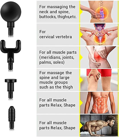 Massage Gun Συσκευή Μασάζ Για Το Σώμα Με 4 Κεφαλές